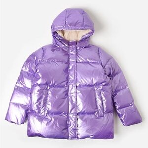 Pink Chicken Pete purple Metallic Puffer Duck Down Coat 5